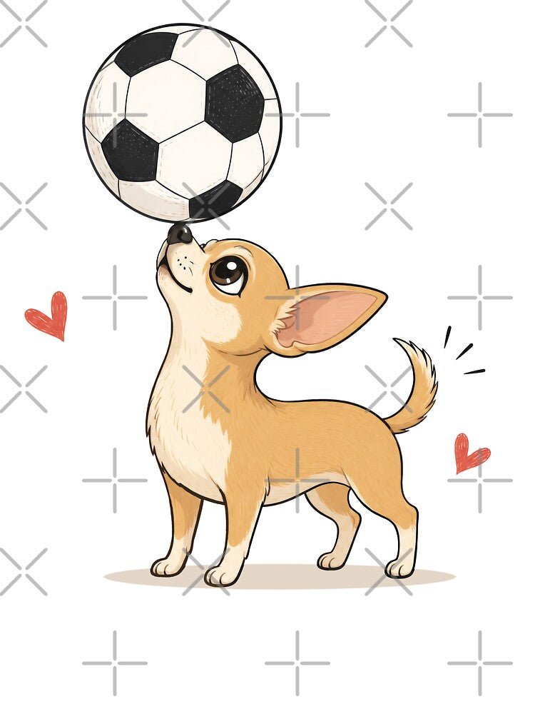 Chihuahua Playing Soccer | Cute Dog Futbol Lover by pixiedustpaint