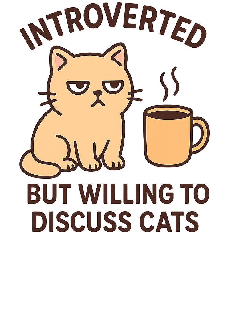 Introverted But Willing to Discuss Cats – Funny Cat Lover Design by EchoGrafik