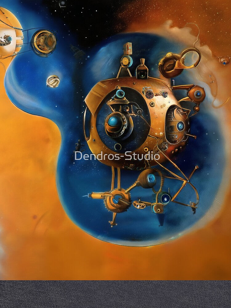 Alien bathyscaphe in deep space, AI art by Dendros-Studio