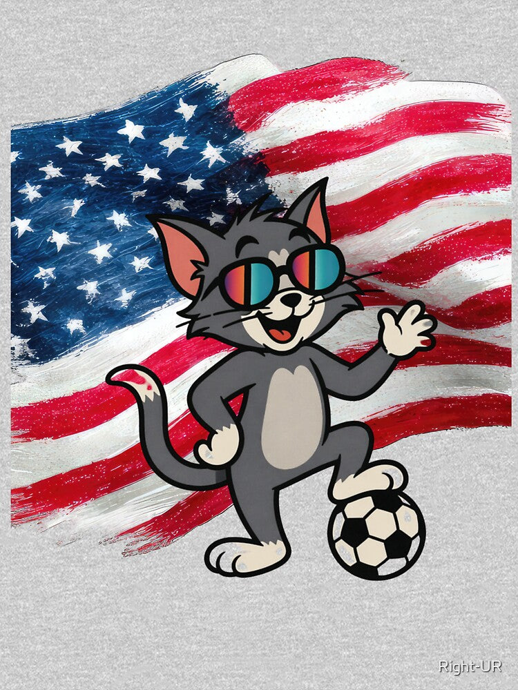 Cool American Soccer Cat | Funny USA Football Lover by Right-UR