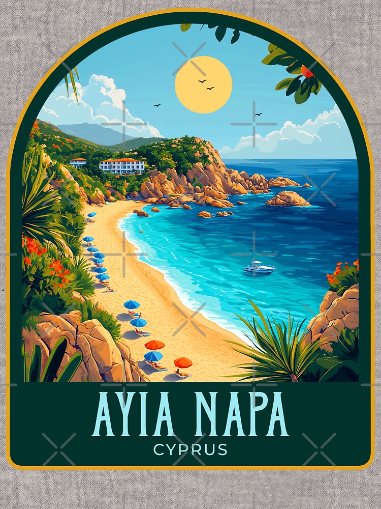 Ayia Napa Vintage Travel Illustration by HomeLivingCo