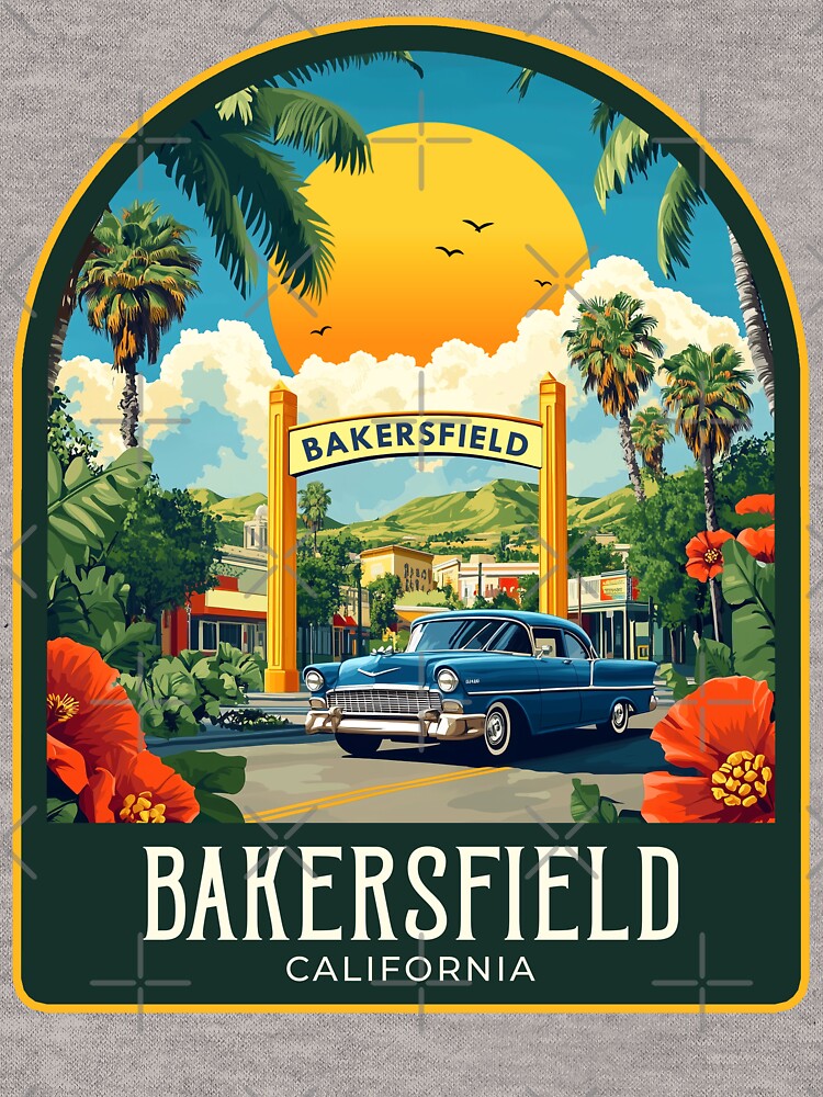 Bakersfield Vintage Travel Illustration by HomeLivingCo