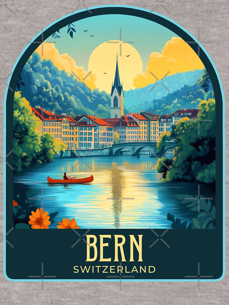 Bern Vintage Travel Illustration by HomeLivingCo