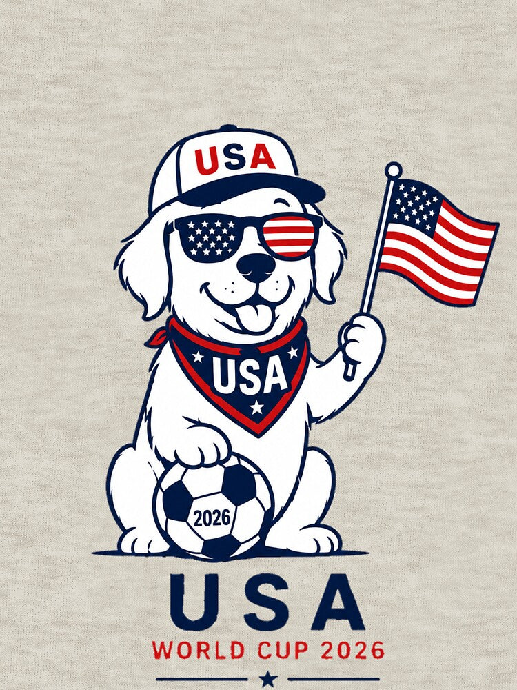 USA World Cup 2026 Dog Patriotic Soccer Fan by Soft Glow