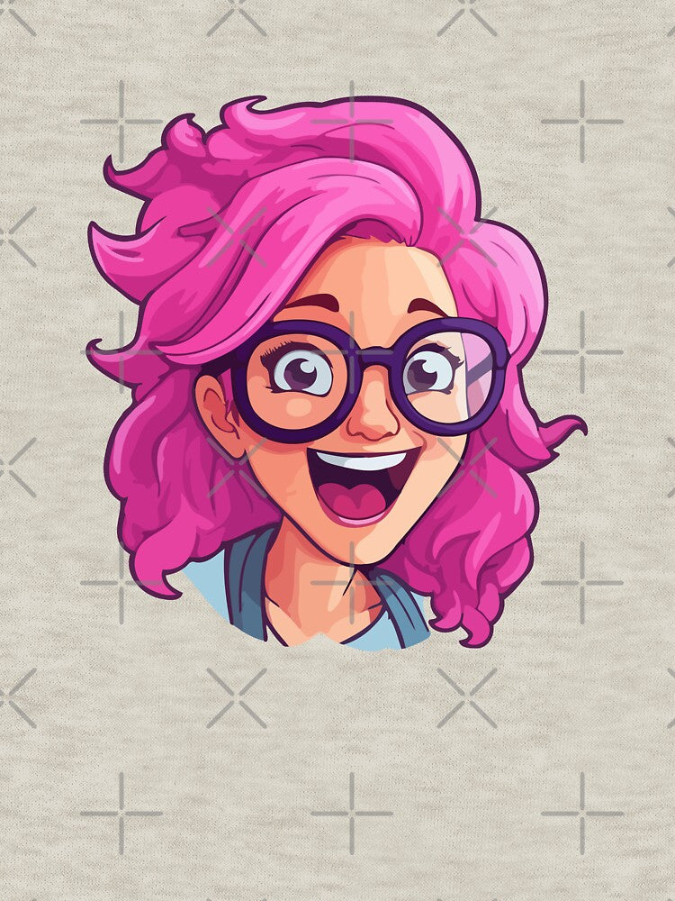 Nerd Girl Face Emoji: Tech-Savvy Chic by Artwyz