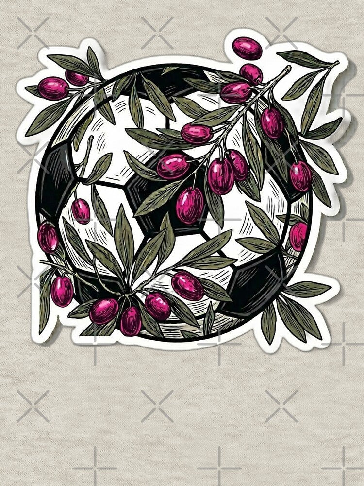 Retro 90s Football Olive Tree Branch Pink Soccer 2026 Aesthetic by Fatomfatom