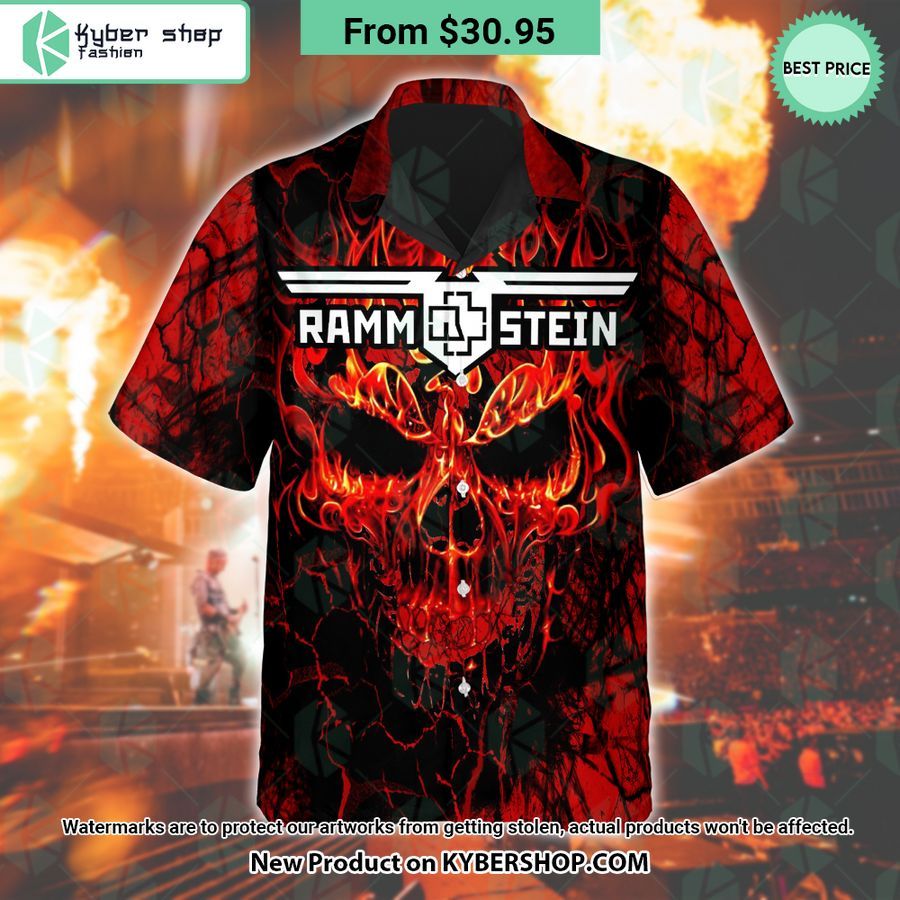 Rammstein Fire Skull Hawaiian Shirt