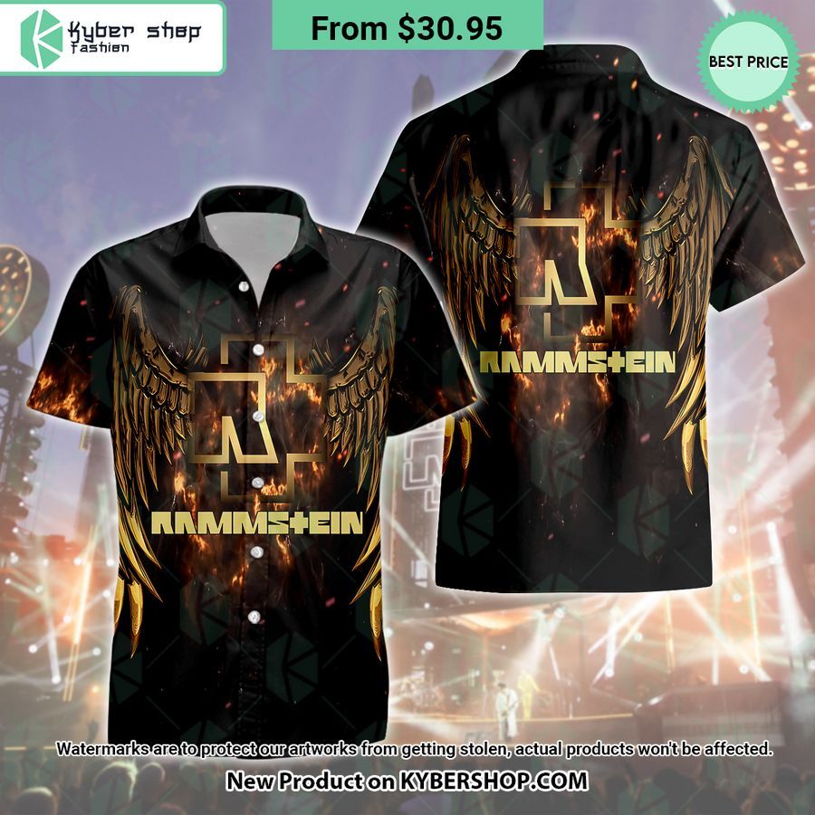 Rammstein Golden Wings Hawaiian Shirt