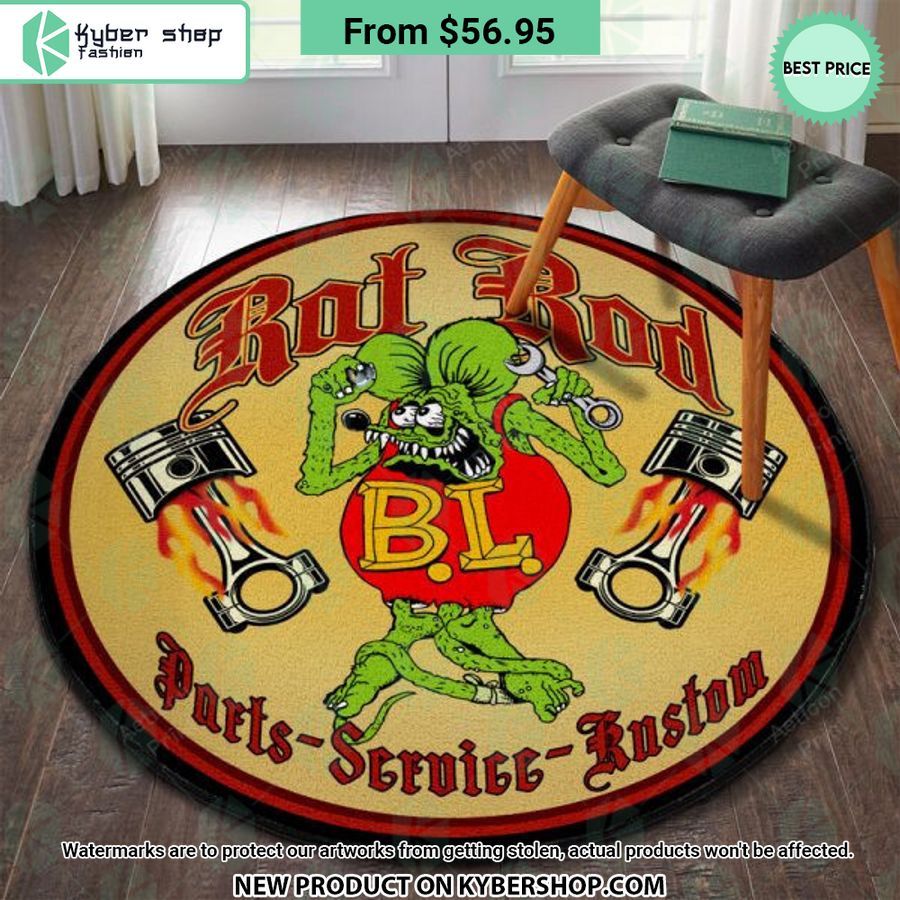 Rat Rod Parts Service Kustom Fink Hot Rod Round Rug
