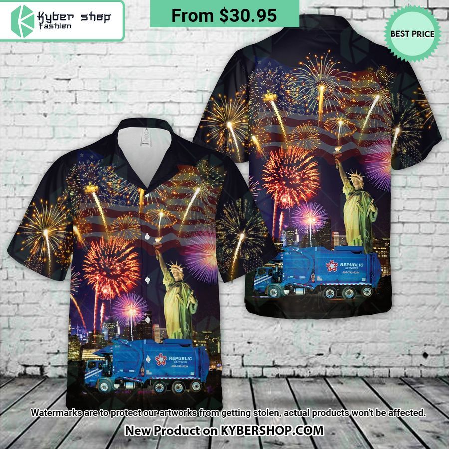 REPUBLIC SERVICES TRUCK 8812 4th Of July Hawaiian Shirt