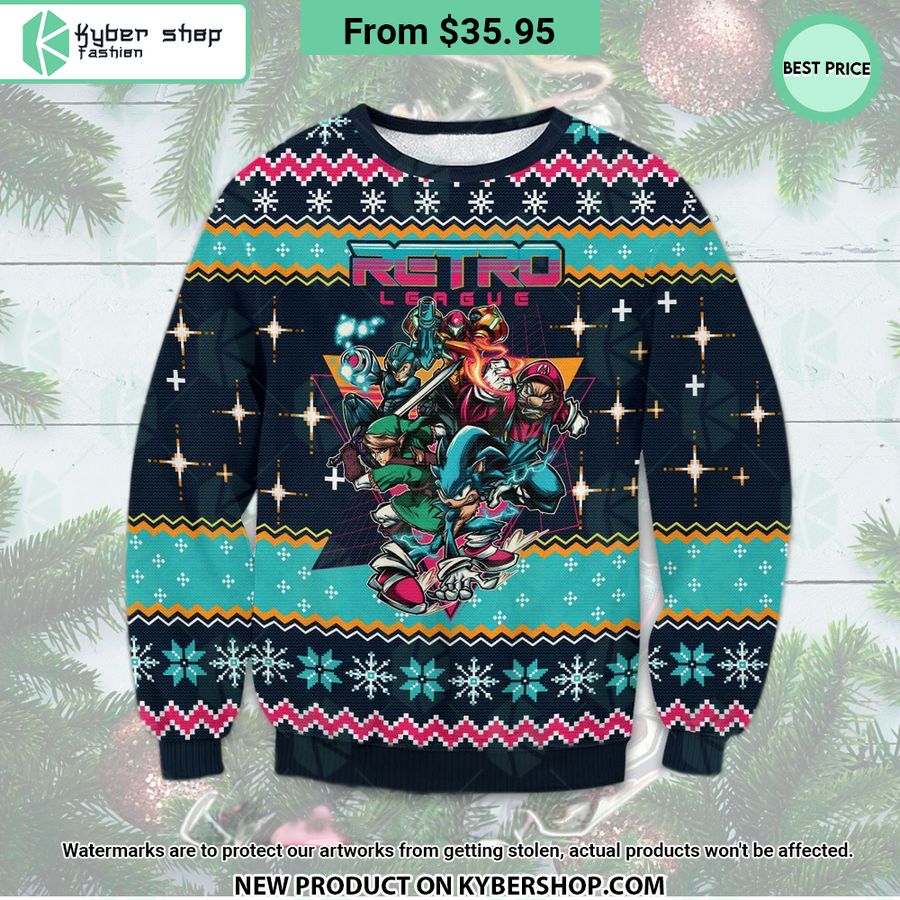 Retro League Game Christmas Sweater