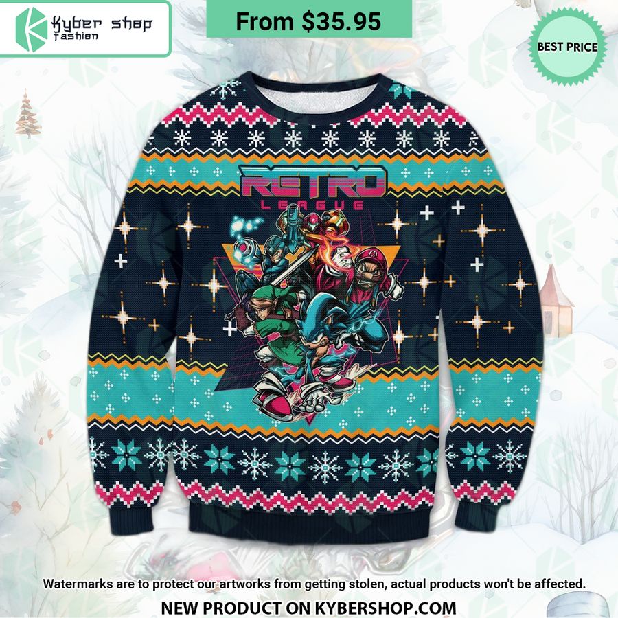 Retro League Game Christmas Sweater