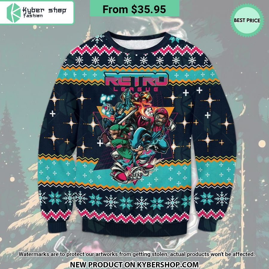 Retro League Game Christmas Sweater