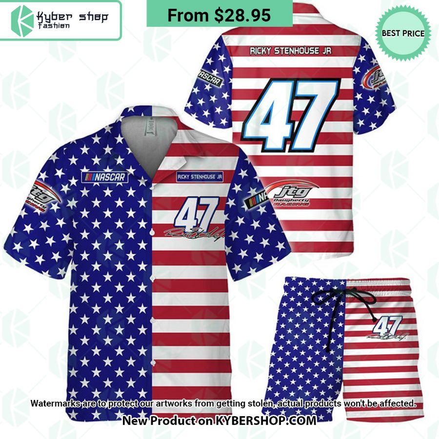 Ricky Stenhouse Jr NASCAR Racing Independence Day Hawaiian Shirt