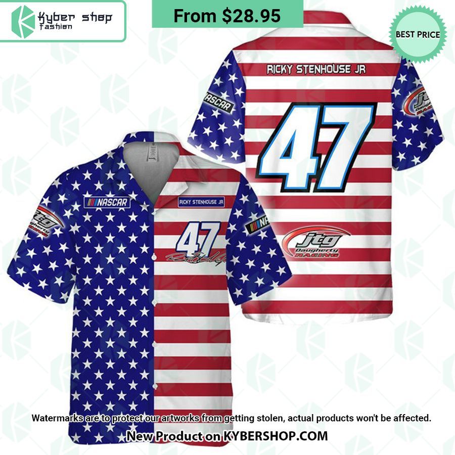 Ricky Stenhouse Jr NASCAR Racing Independence Day Hawaiian Shirt