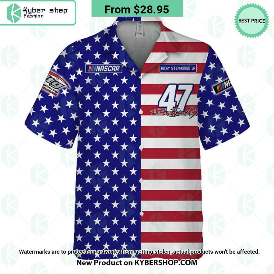 Ricky Stenhouse Jr NASCAR Racing Independence Day Hawaiian Shirt
