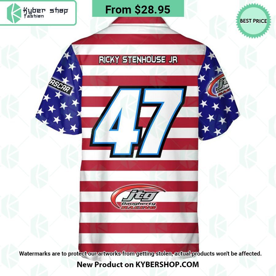 Ricky Stenhouse Jr NASCAR Racing Independence Day Hawaiian Shirt