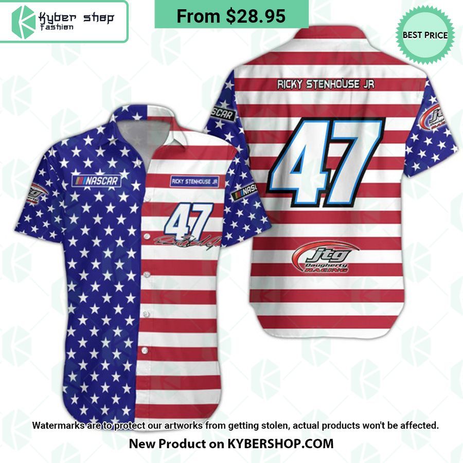 Ricky Stenhouse Jr NASCAR Racing Independence Day Hawaiian Shirt