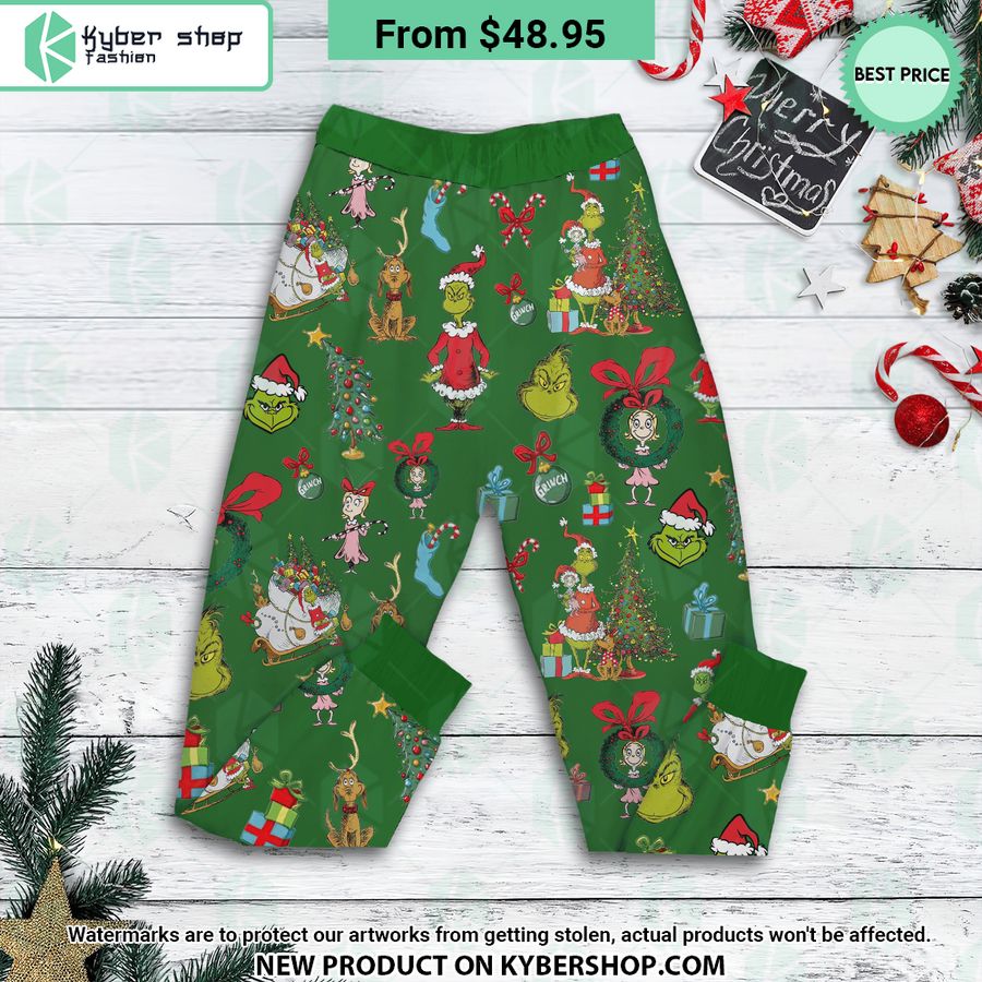 Rolling Up Some Christmas Spirit Grinch Pajamas Set