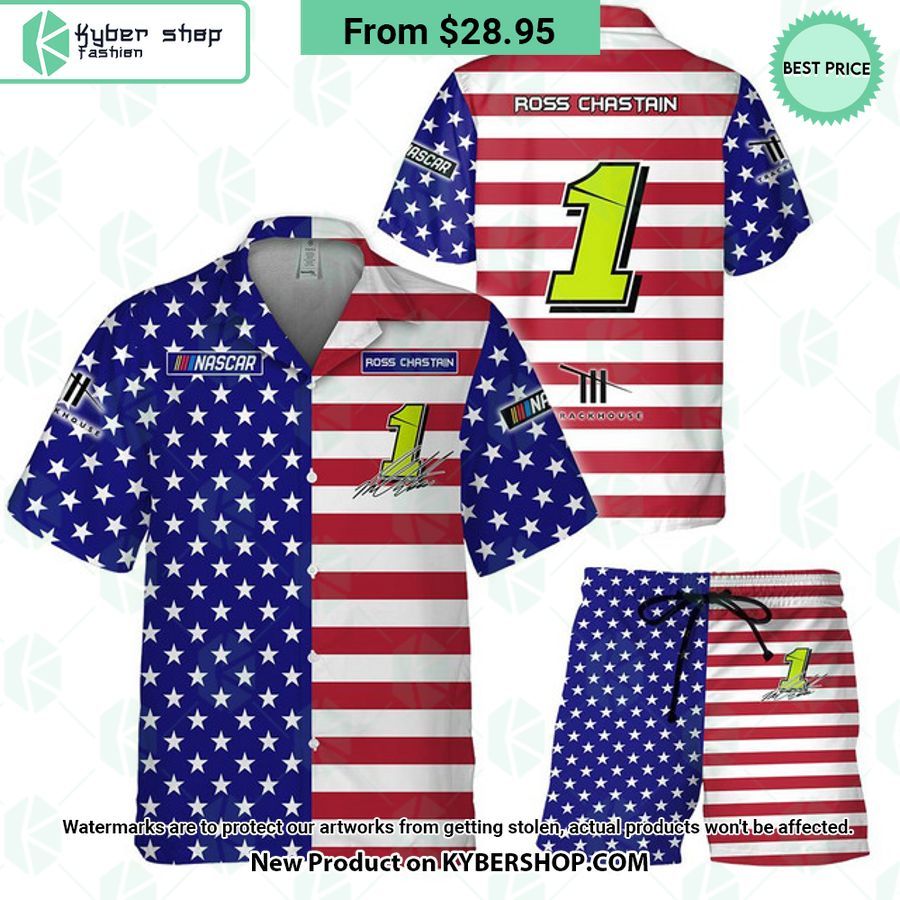 Ross Chastain NASCAR Racing Independence Day Hawaiian Shirt
