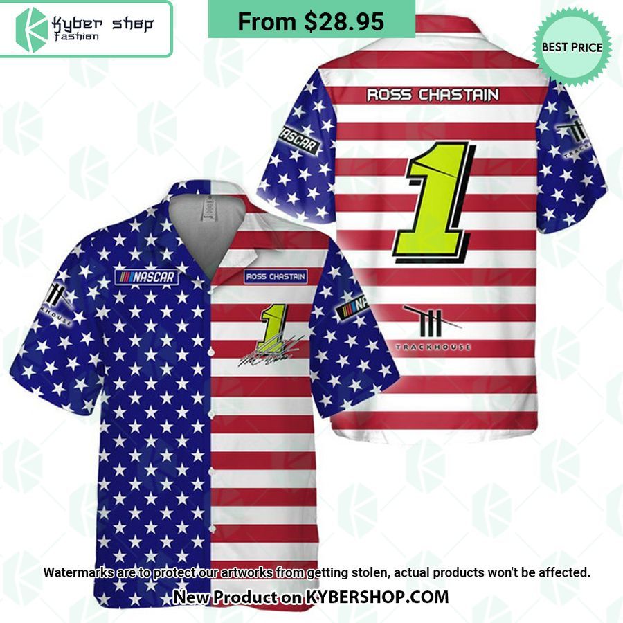 Ross Chastain NASCAR Racing Independence Day Hawaiian Shirt
