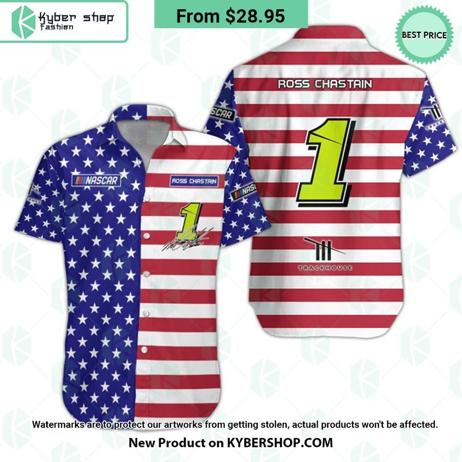 Ross Chastain NASCAR Racing Independence Day Hawaiian Shirt