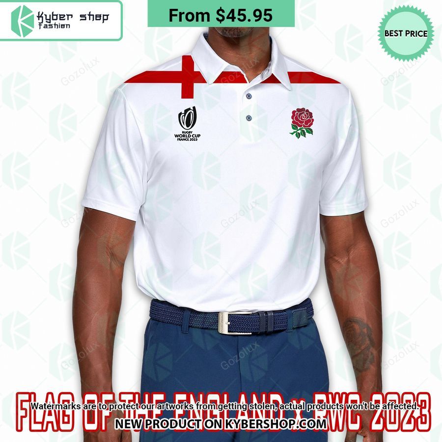 Rugby World Cup 2023 England Flag Polo Shirt