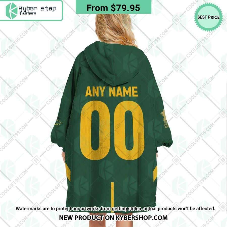 Rugby World Cup 2023 Springboks South Africa Rugby Jersey CUSTOM Hoodie Blanket