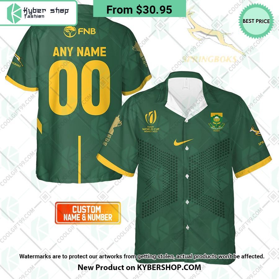 Rugby World Cup 2023 Springboks South Africa Rugby Jersey Style CUSTOM Hawaiian Shirt