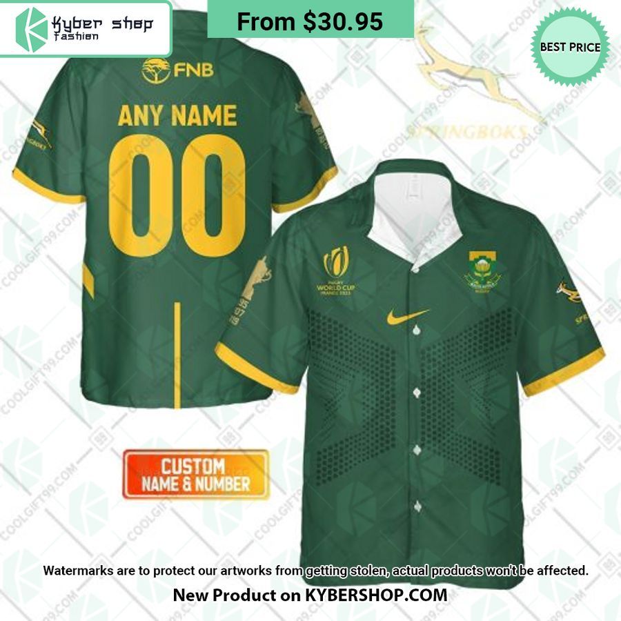 Rugby World Cup 2023 Springboks South Africa Rugby Jersey Style CUSTOM Hawaiian Shirt