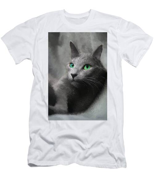 Russian Blue Cat - Painting T-Shirt