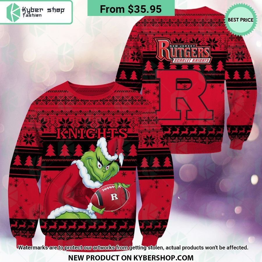 Rutgers Scarlet Knights Grinch Christmas Sweater