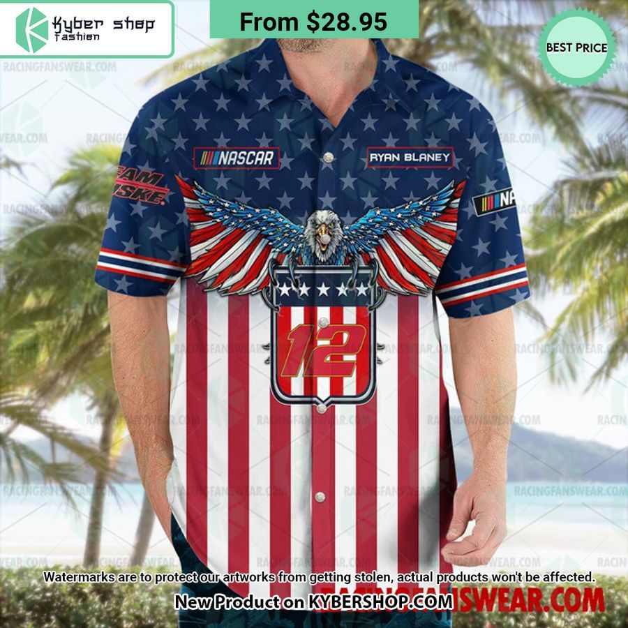 Ryan Blaney NASCAR Racing Eagle Independence Day Hawaiian Shirt