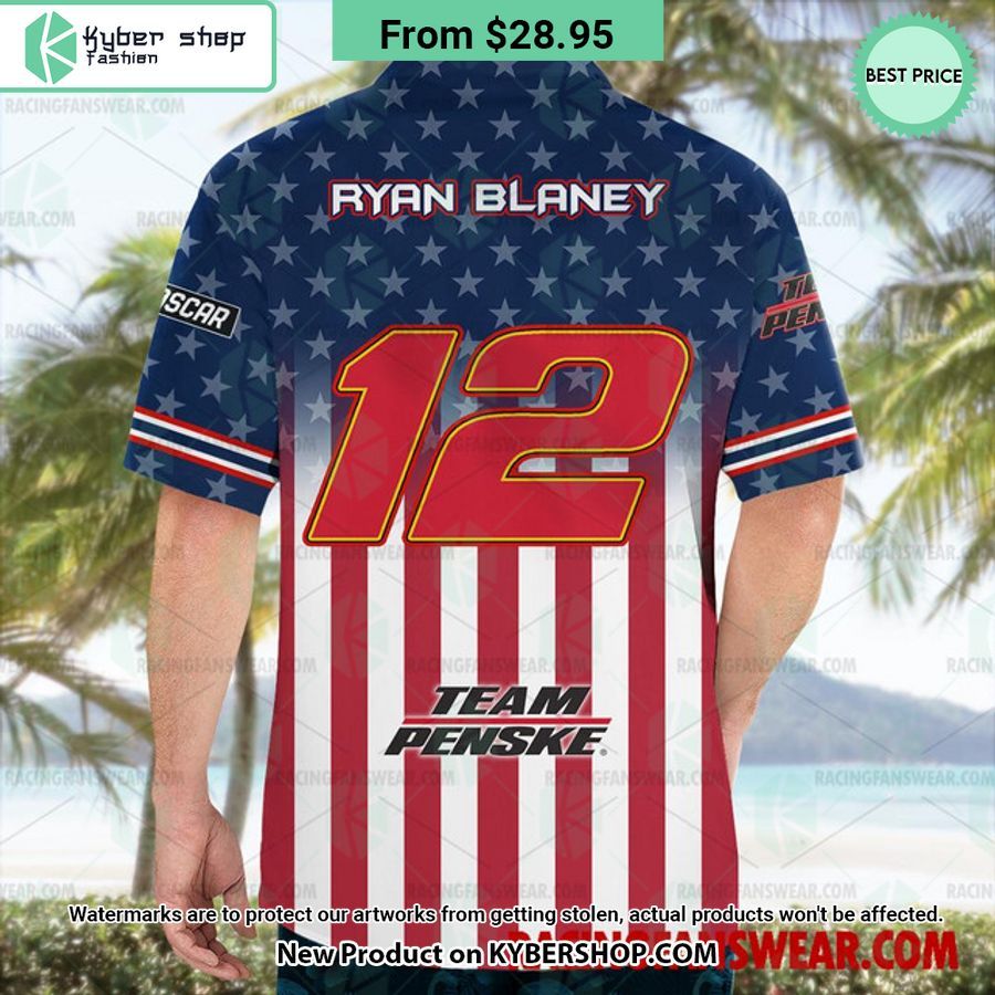 Ryan Blaney NASCAR Racing Eagle Independence Day Hawaiian Shirt