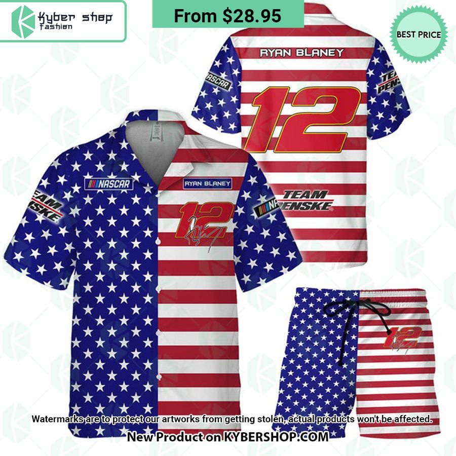 Ryan Blaney NASCAR Racing Independence Day Hawaiian Shirt