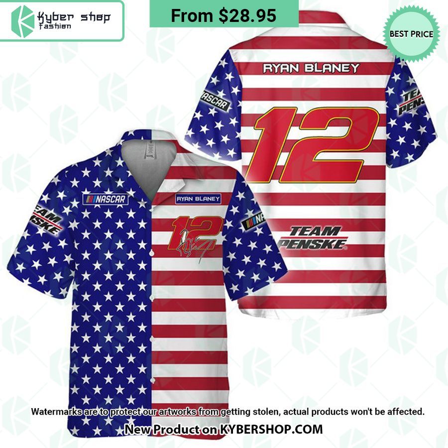 Ryan Blaney NASCAR Racing Independence Day Hawaiian Shirt