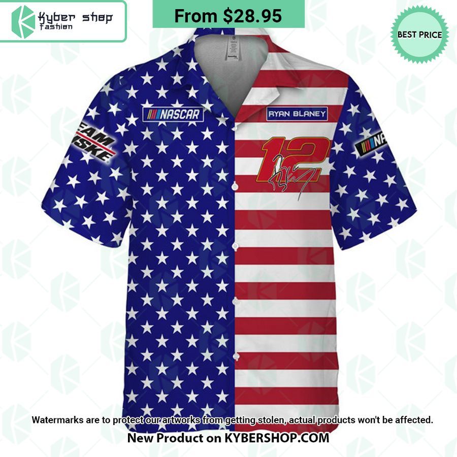Ryan Blaney NASCAR Racing Independence Day Hawaiian Shirt