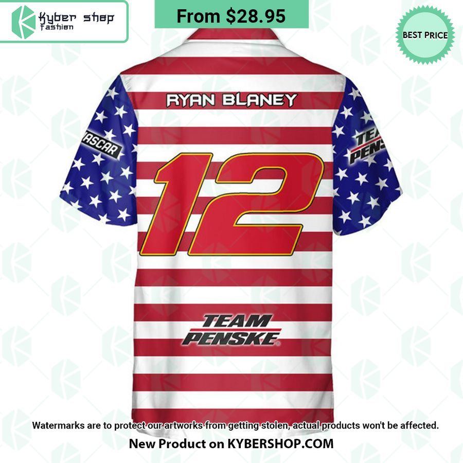 Ryan Blaney NASCAR Racing Independence Day Hawaiian Shirt