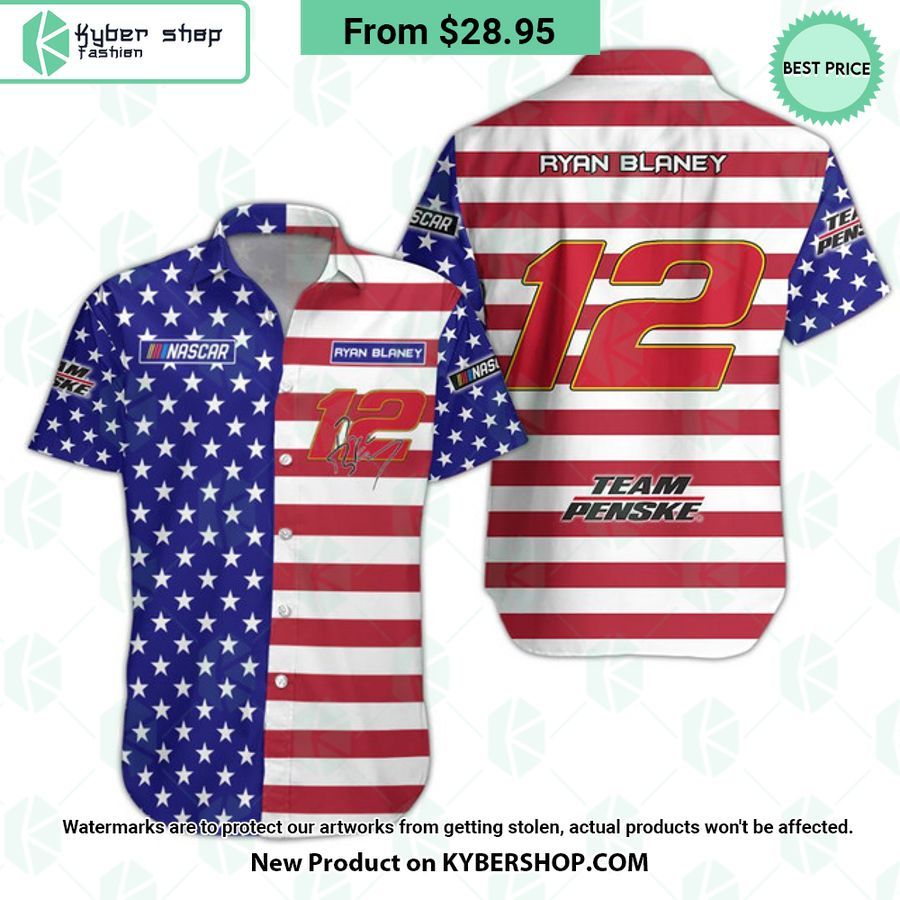 Ryan Blaney NASCAR Racing Independence Day Hawaiian Shirt