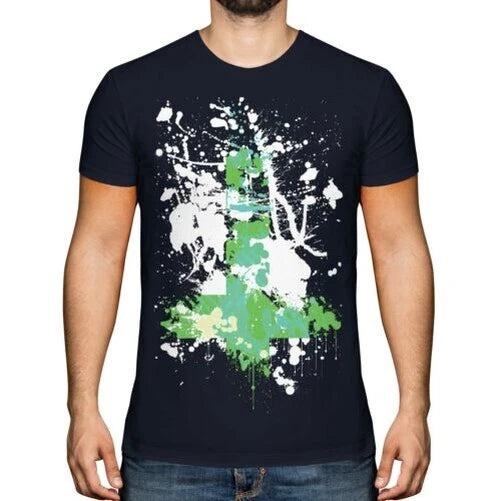 GRUNGE CROSS PRINTED MENS T-SHIRT HIPSTER SWAG GRAPHIC CHRISTIAN TOP