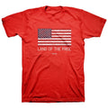 Land Of The Free American Flag T-Shirt Red Size S