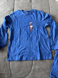 BRAND NEW " GEORGE " MEN'S SOLID Blue COTTON  LONG SLEEVE  T-SHIRT." M