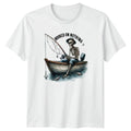 Hooked On Nothing T-Shirt Skeleton Novelty Fishing Birthday Gift For Him And Her