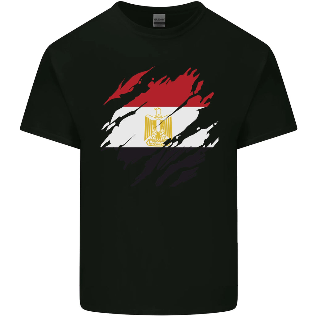 Torn Egypt Flag Egyptian Day Football Mens Light Cotton T-Shirt