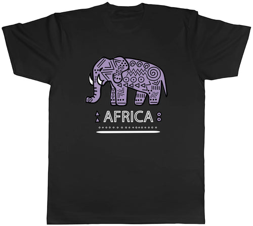 Africa Mens T-Shirt African Pattern Elephant Unisex Tee Gift