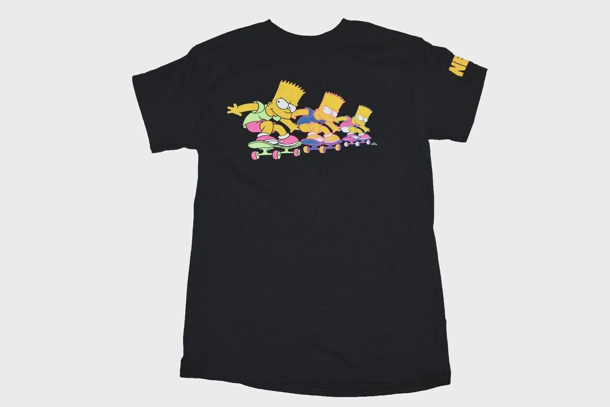 Neff x The Simpsons Mens Bart Simpson Skateboarding Funny Shirt New M, L, XL
