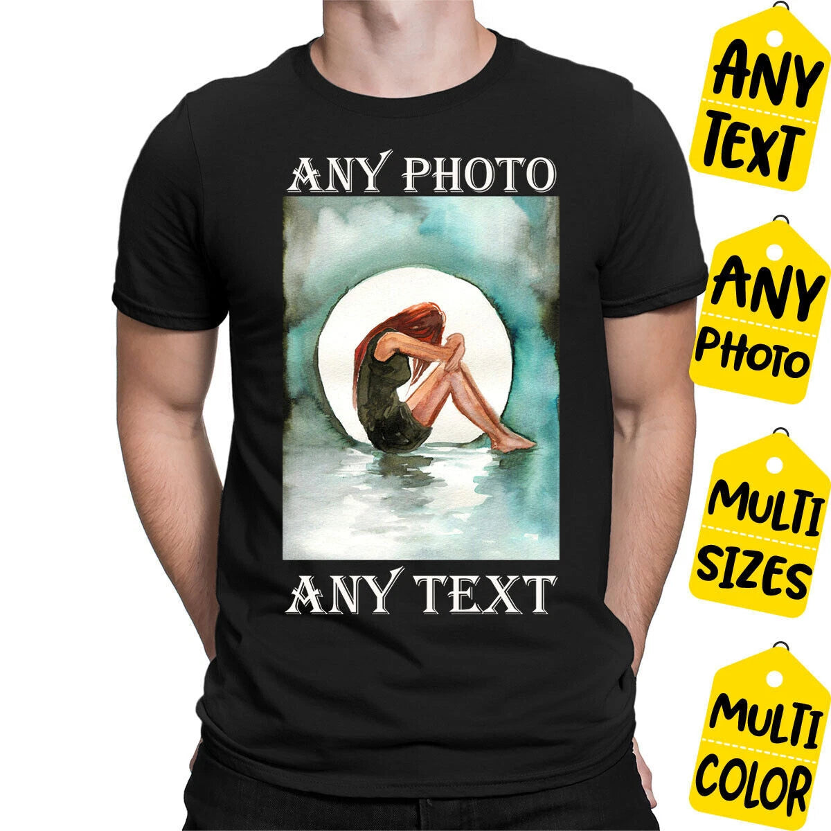Personalised T Shirt Photo Logo Text Shirt Printed Stag do Hen Party M03 1T9A5