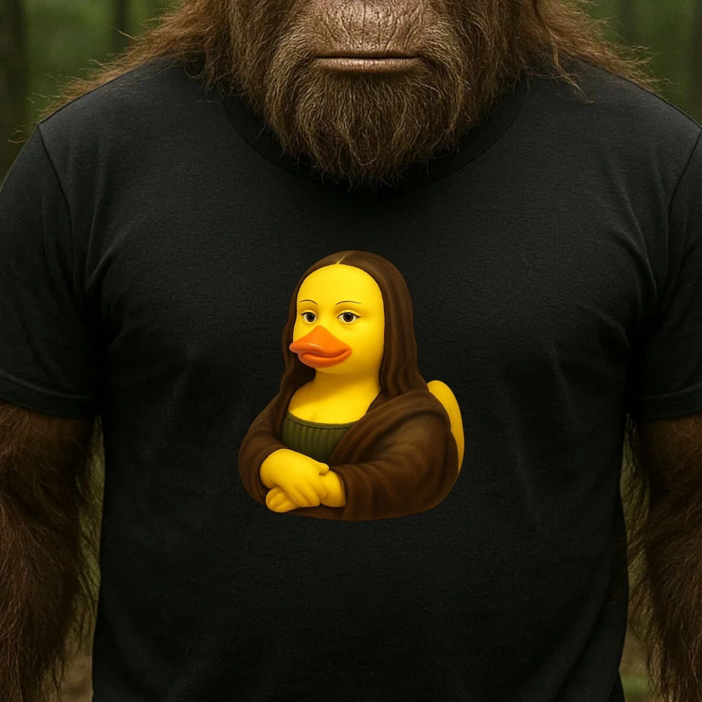 Men's Mona Lisa Rubber Duck Motif Cotton T-Shirt Size XS to 5XL
