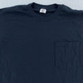 Vintage Blank Black Fruit of the Loom Pocket T-Shirt Mens Medium Golden Blend