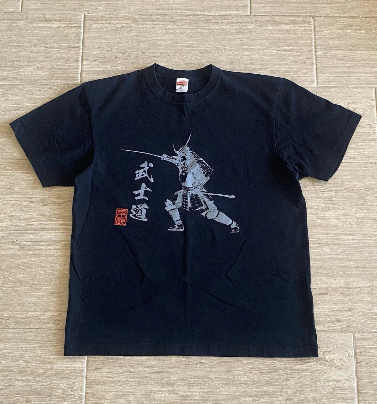 Japanese Samurai Warrior T-Shirt Men's Size XL Black Streetwear Bushido